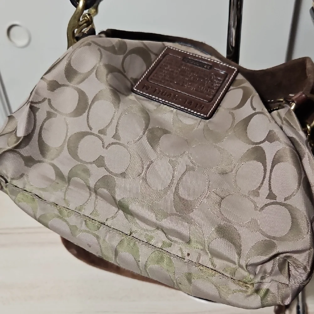Coach REHAB Dark Brown Suede Bag Crossbody with Tassel - Picture 12 of 13
